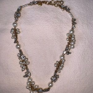 Pearl and Crystal Gold Necklace